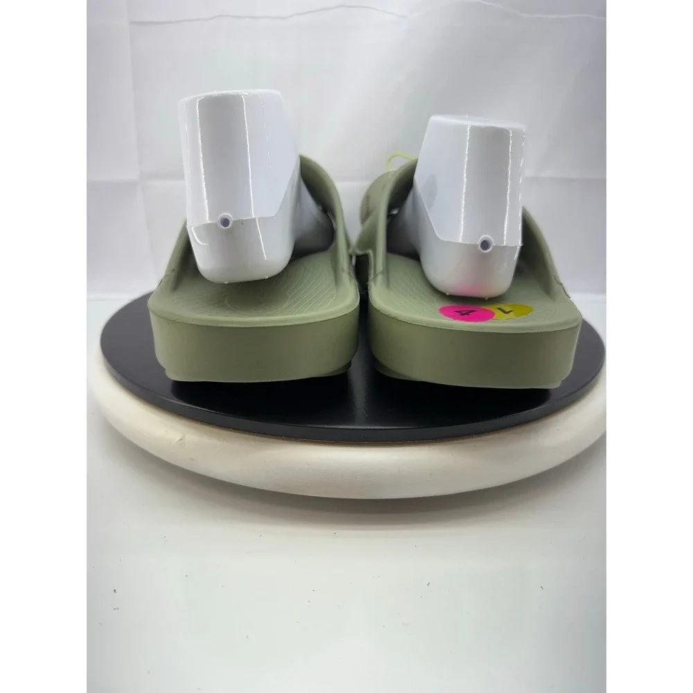 OOFOS OOahh‎ Recovery Slide Mens Size 14 Sage Green Slip On Comfort Sandals NEW